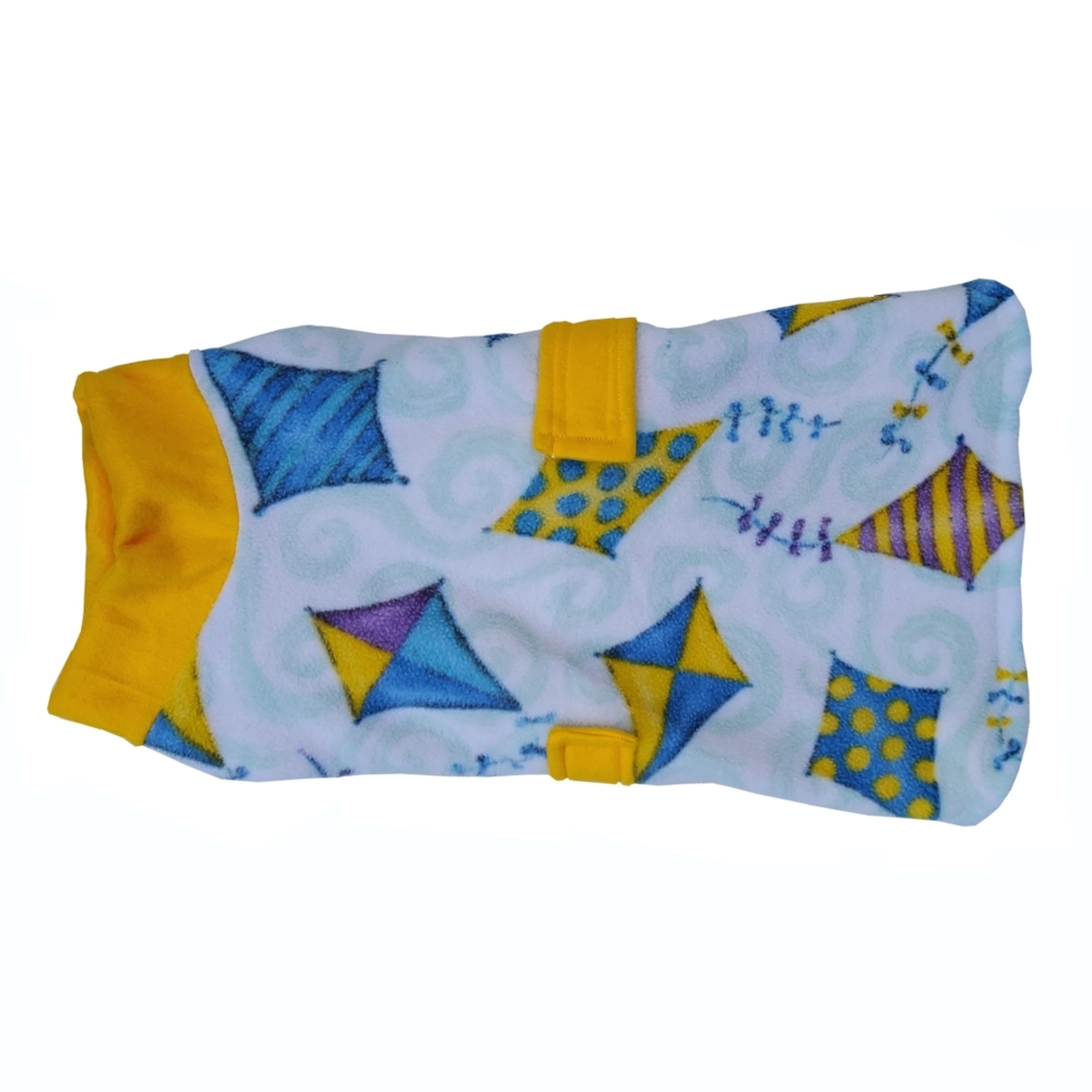 Double Fleece Dog Coat Blue Kite Design  35cm, 40cm, 45cm, 50cm 60cm image