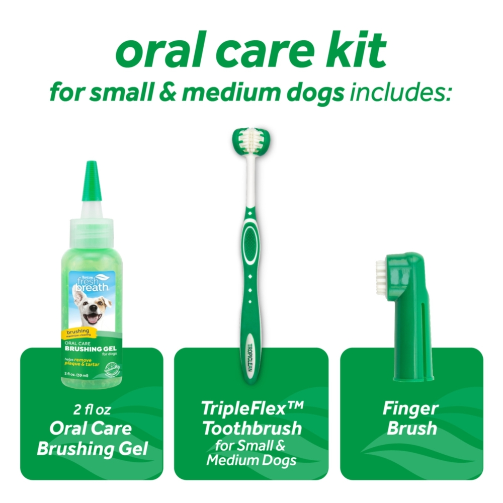 TropiClean Fresh Breath Oral Care Kit for Small & Medium Dogs image