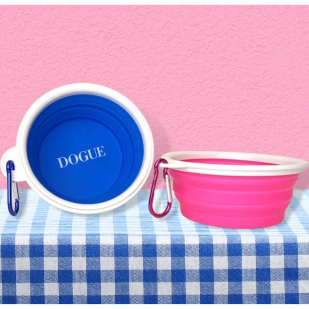 Dogue Pop-up Travel Dog Bowl 350ml Blue image