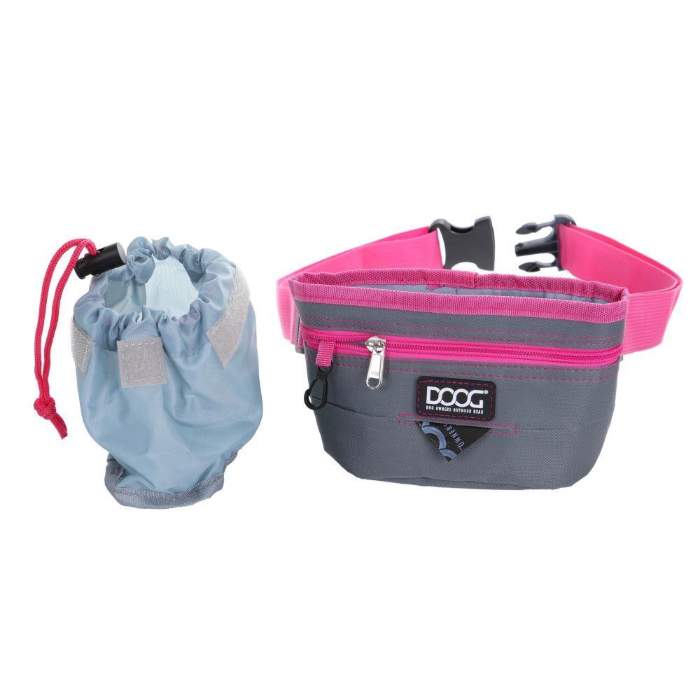 Dog Training Kit - Doog Pink Treat Pouch, 3 x Poo Bags, Love'em Chicken Treats image