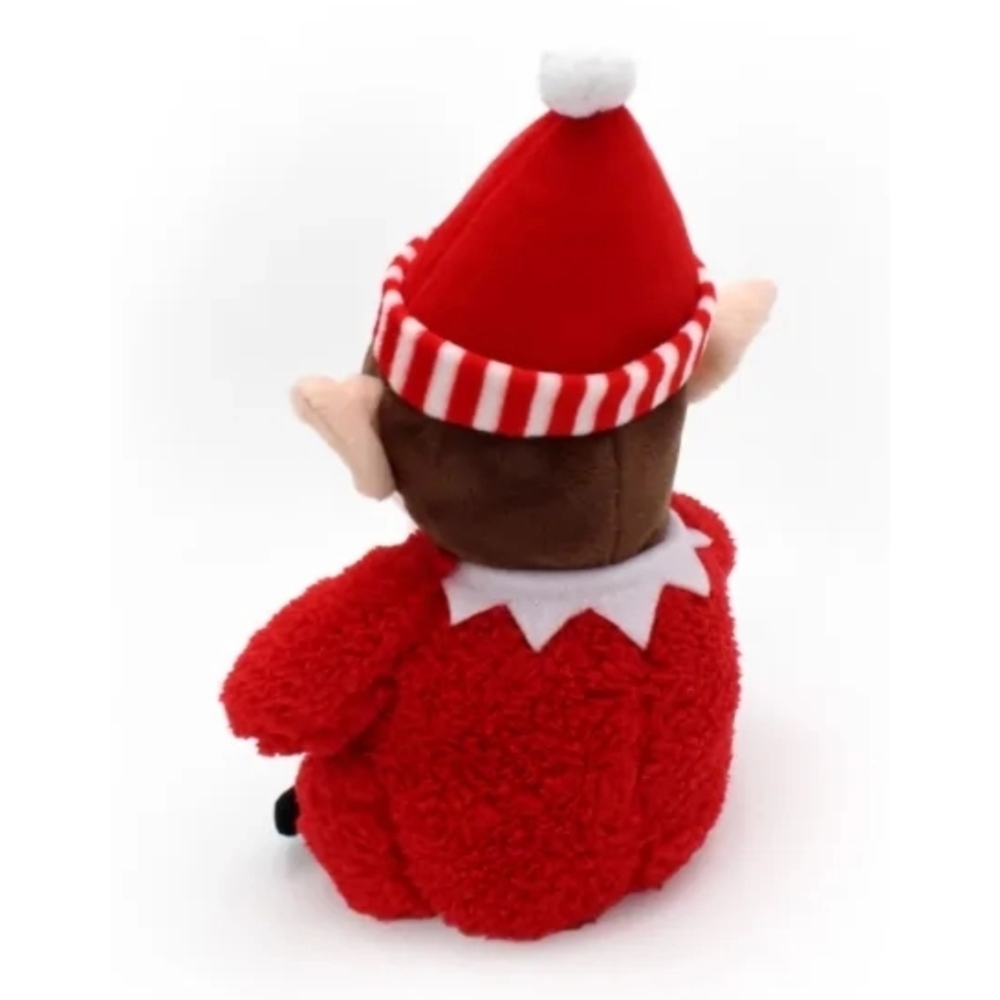 Zippy Paws Christmas Cheeky Chumz Red Elf Plush Dog Toy image