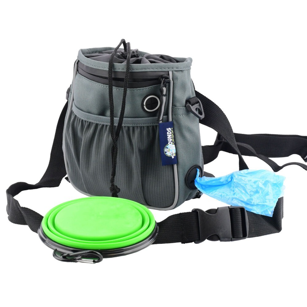 Treat Bag, Poop Bag Holder, and Handy Collapsible Water Bowl – 2 Hounds  Design