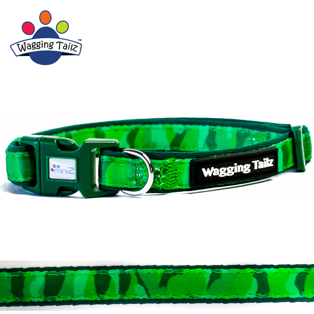 miniZ Camo Green Lead Collar Set Small 12 19cm PittaPatta Boutique