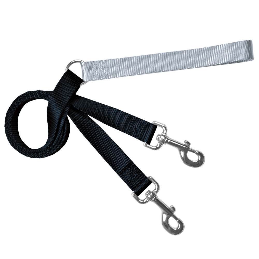 Freedom Training Dog Lead Black with Silver Handle | PittaPatta Boutique