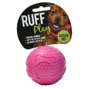 Ruff Play Rubber Squeaker Dog Ball (Medium)