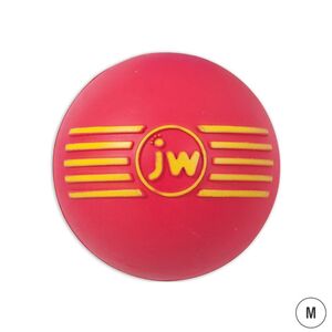 JW PET iSqueak Ball Dog Toy (Red, Medium 7.5cm)
