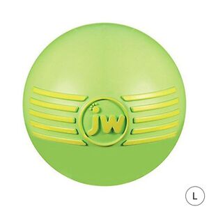 JW PET iSqueak Ball Dog Toy (Green, Large 10cm)