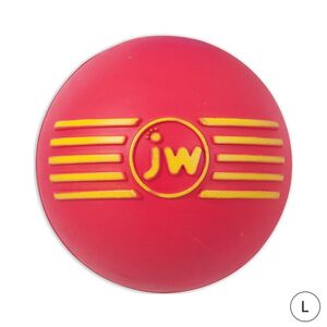 JW PET iSqueak Ball Dog Toy (Red, Large 10cm)