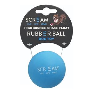 Scream High Bounce Chase Float 6cm Rubber Dog Ball (Loud Blue)