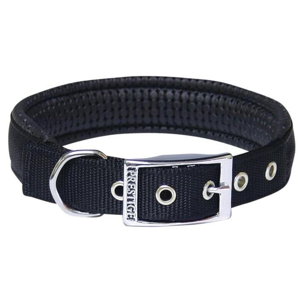 Prestige Soft Padded Dog Collar Black 51cm - 76cm