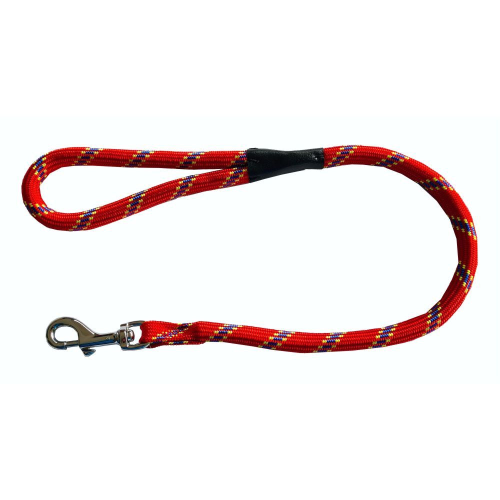 Prestige Short Mountain Rope Dog Lead Red 13mm x 61cm