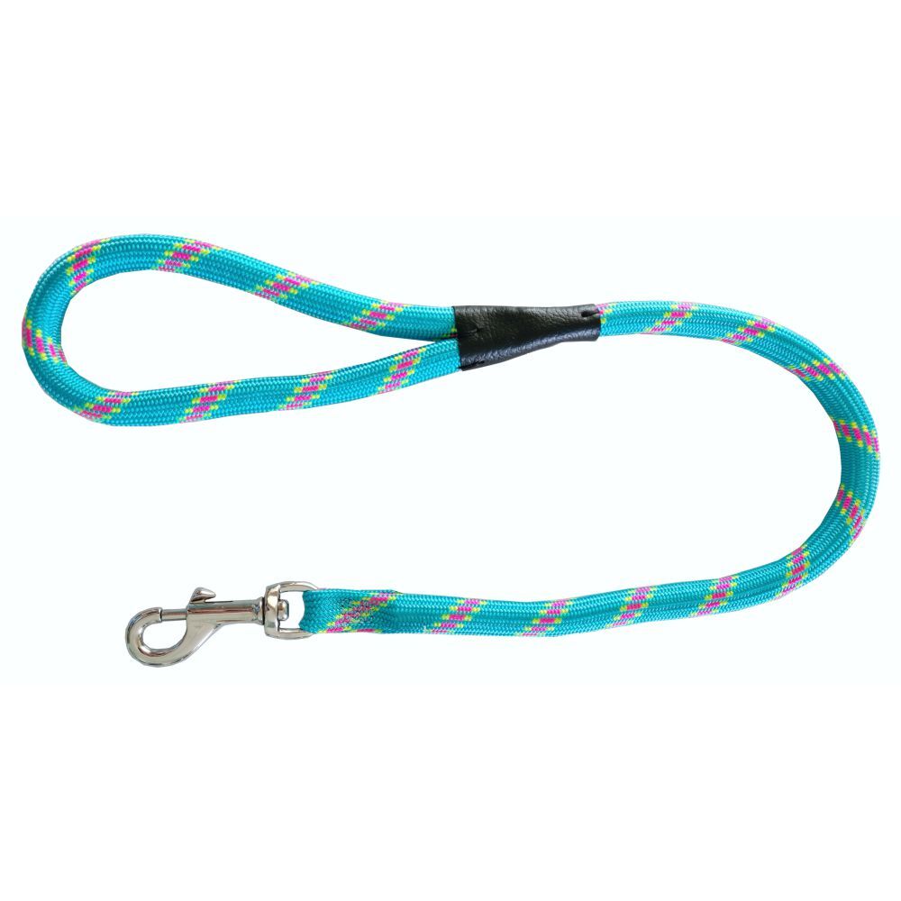 Prestige Short Mountain Rope Dog Lead Turquoise 13mm x 61cm