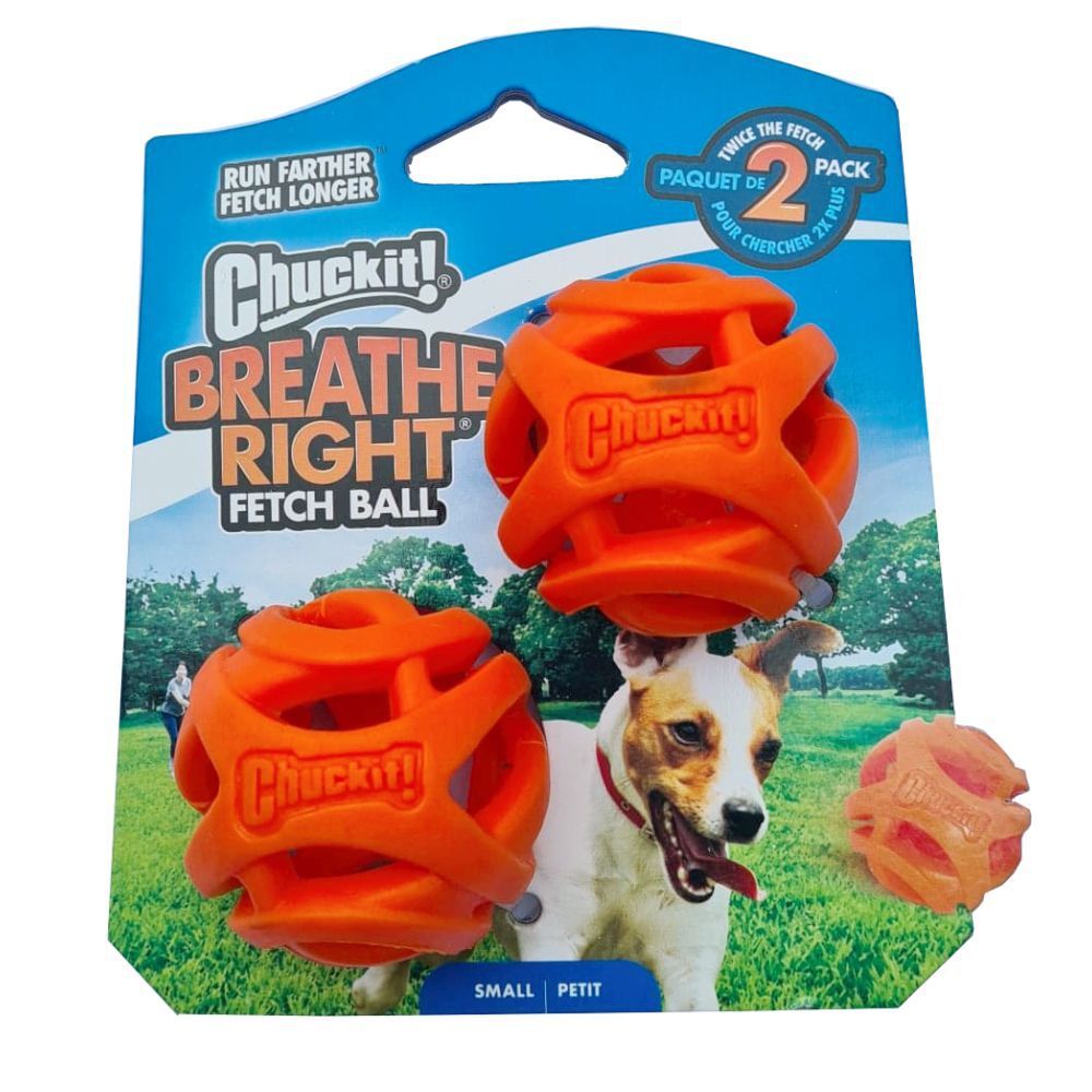 Chuckit! Breathe Right Fetch Dog Ball (Small, 2 Pack)