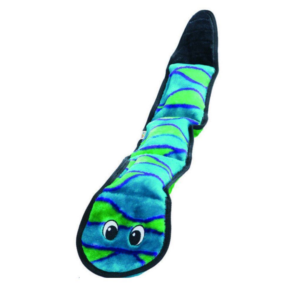 Outward Hound Invincible Snake 3 Squeak Blue and Green