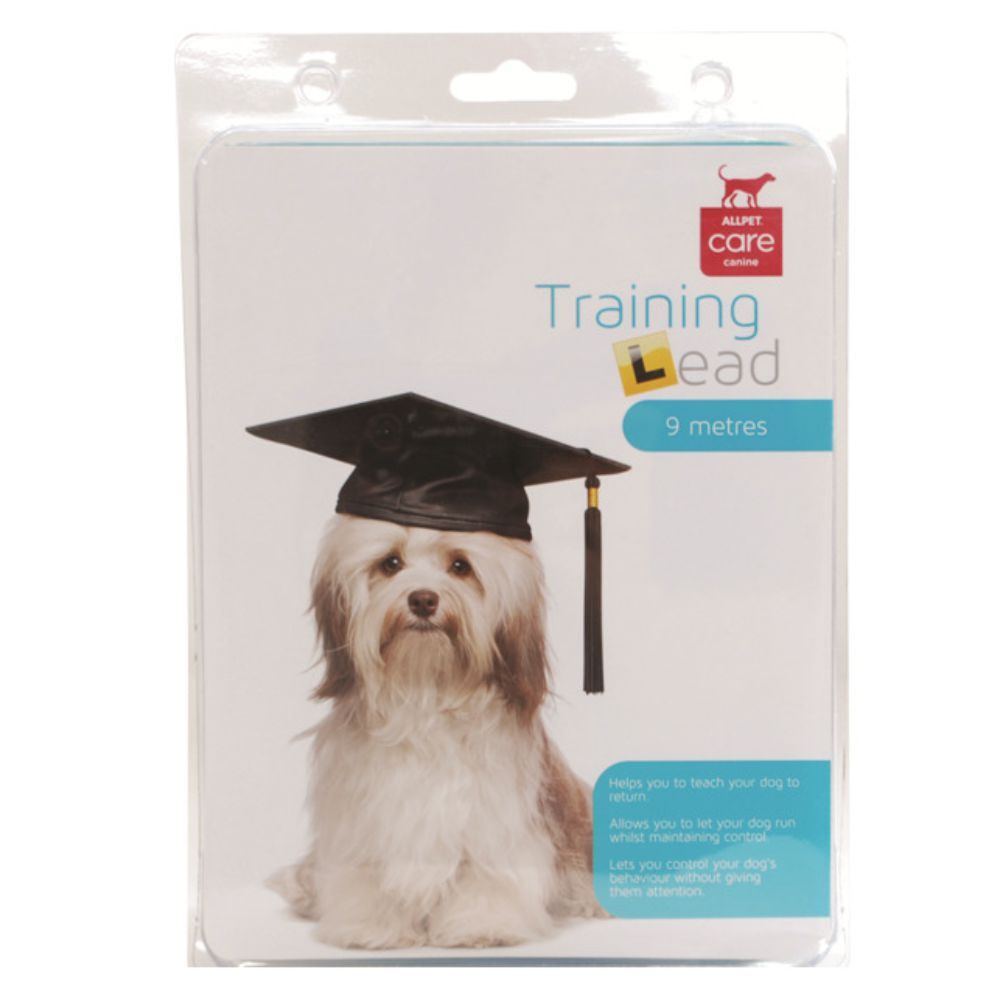 Canine Care Long Recall Training Dog Lead Black 9 metres