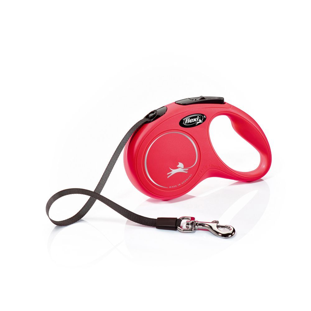 Flexi New Classic Retractable Tape Leash Red (Small, 5m)