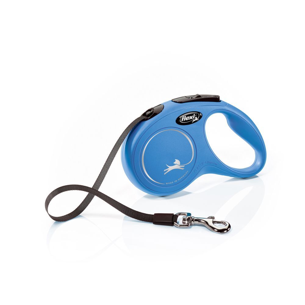 Flexi New Classic Retractable Tape Leash Blue (Small, 5m)