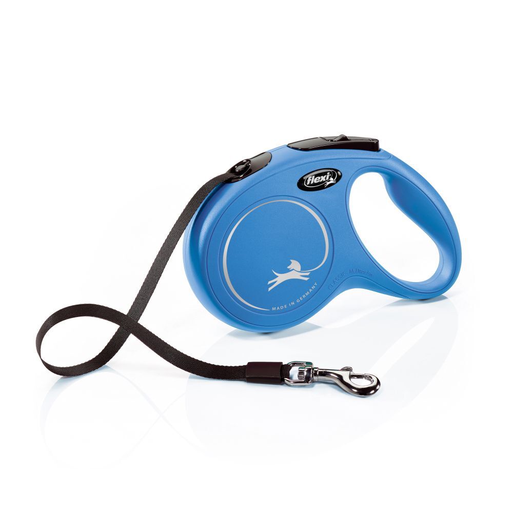 Flexi New Classic Retractable Tape Leash Blue (Medium, 5m)