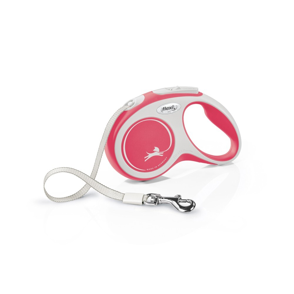 Flexi New Comfort Retractable Tape Leash 5m Red (Small)