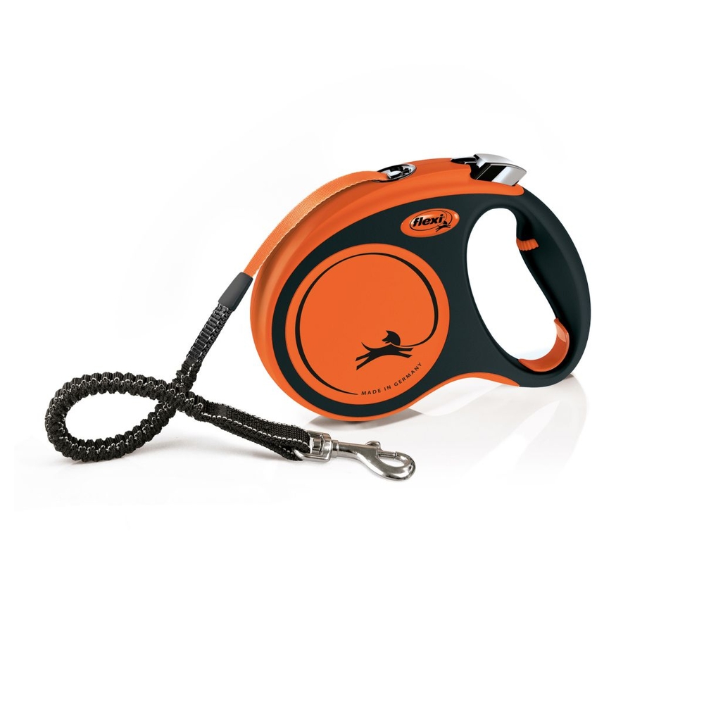 Flexi Xtreme Retractable Tape Leash Black-Orange (Medium, 5m)