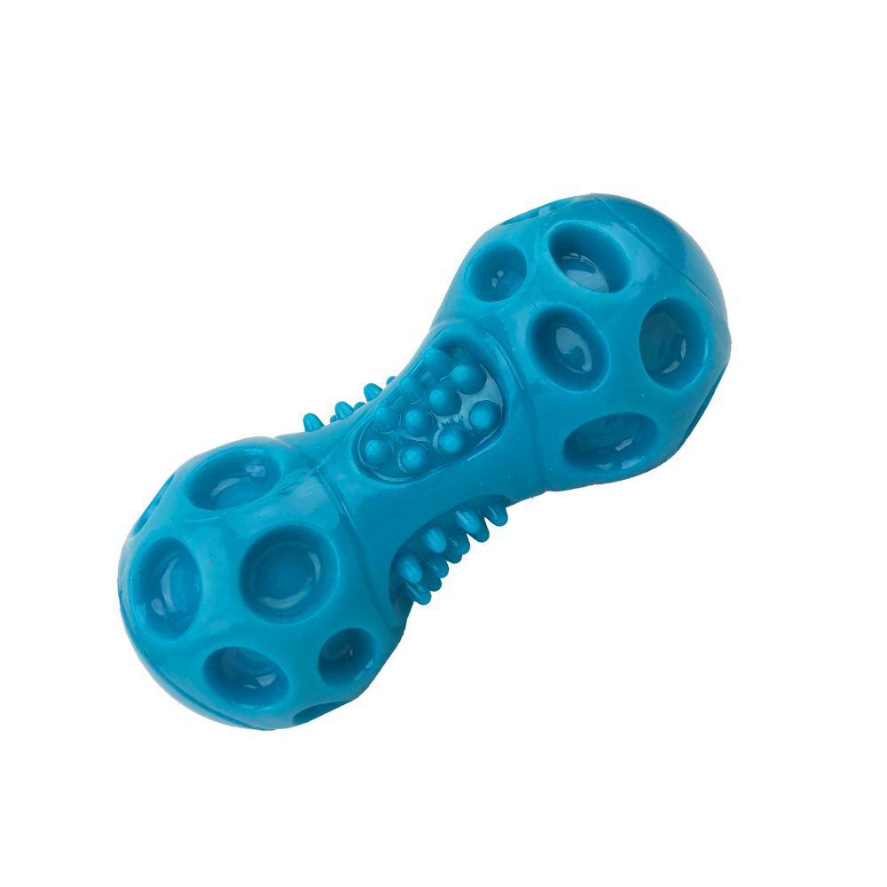 Ruff Play Durable Rubber Squeak Dumbell 12cm Dog Toy