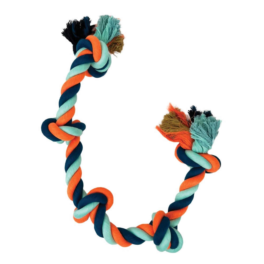 Knots of Fun Jumbo Rope Tug with 5 Knots 85cm Dog Rope Toy