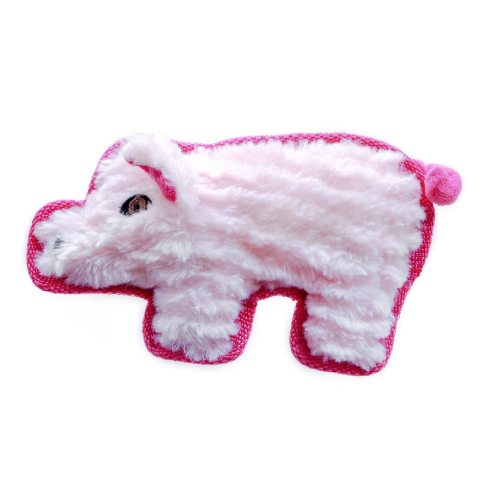 Ruff Play Plush Tough Plush Pig Dog Toy (Small)