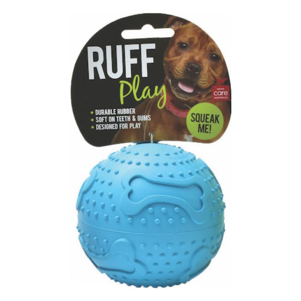 Ruff Play Rubber Squeaker Dog Ball (Large)