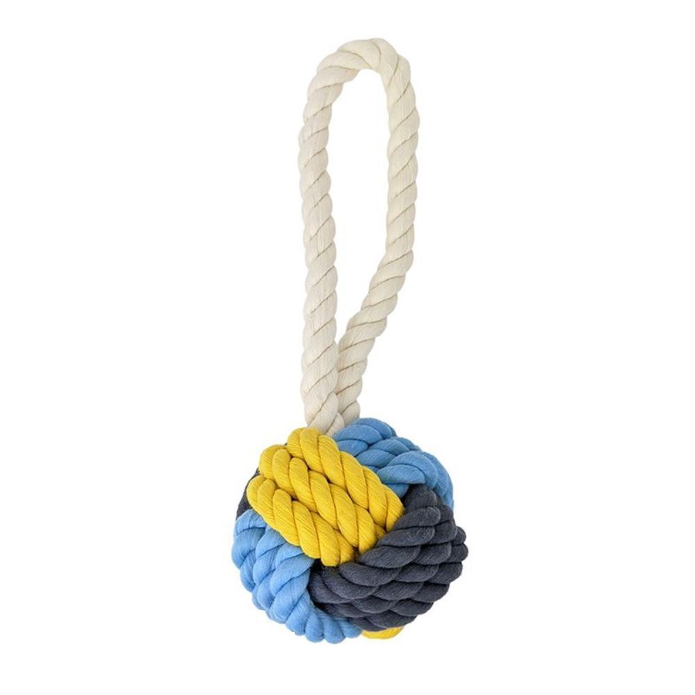 Knots of Fun Rope Tug with Ball 22cm Dog Rope Toy