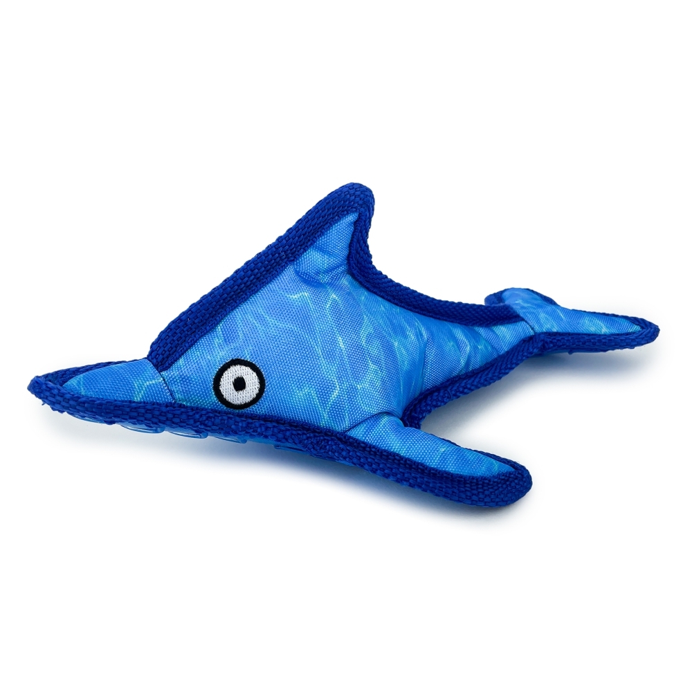 Ruff Play Buddies Blue Shark Dog Toy