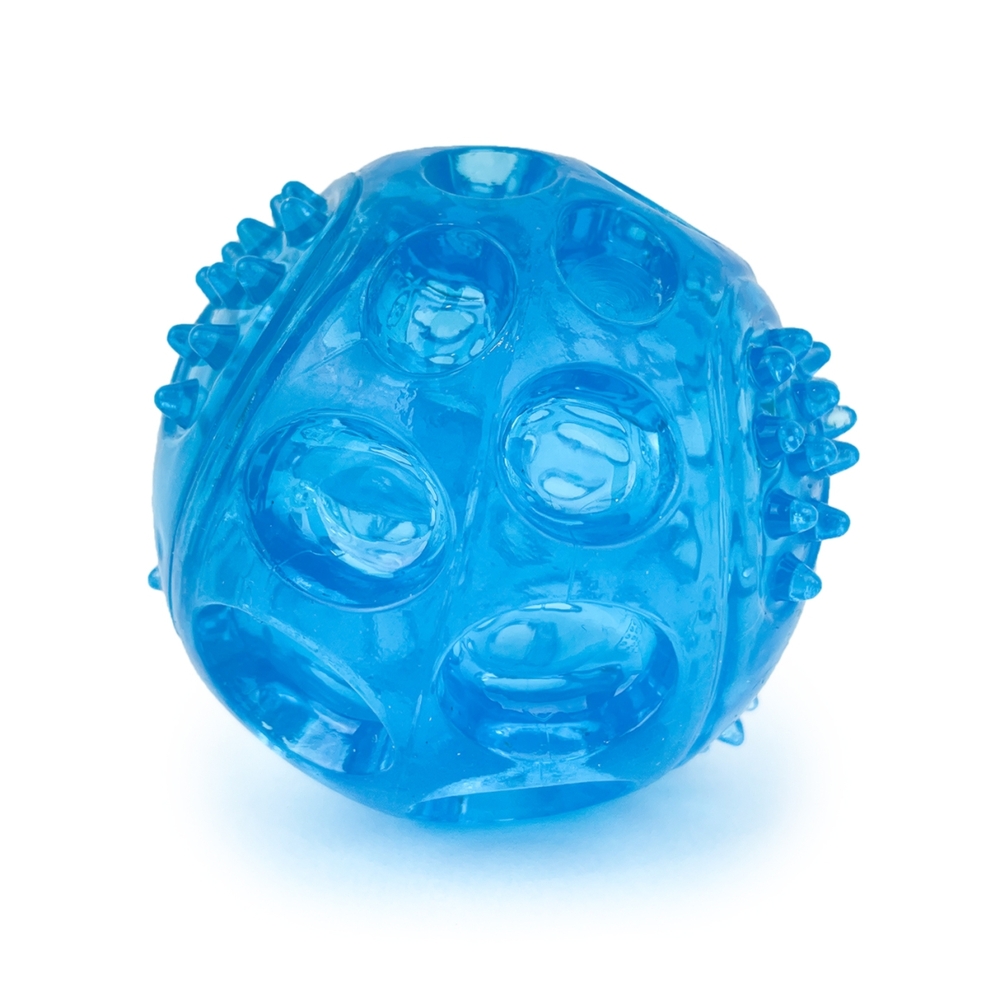 Ruff Play Durable Rubber Squeak Small Dog Ball Blue 6cm