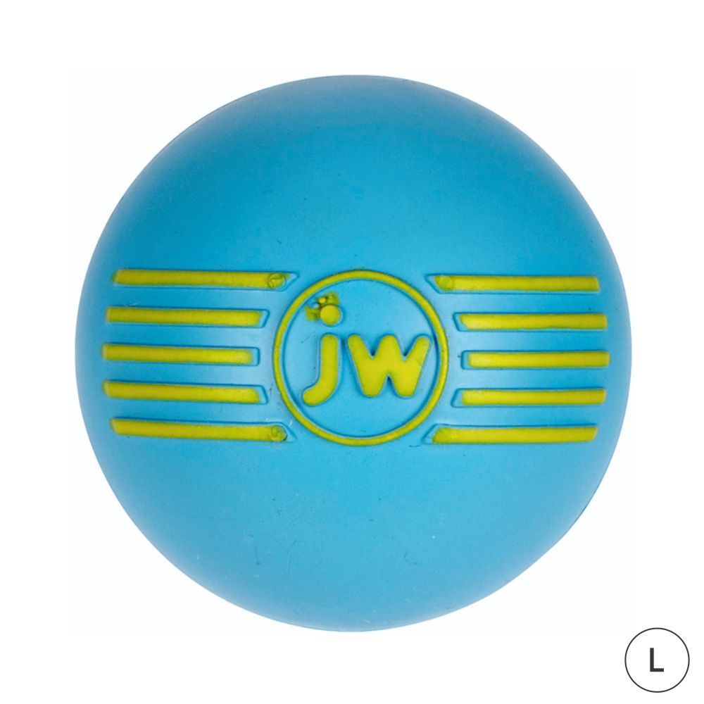 JW PET iSqueak Ball Dog Toy (Blue, Large 10cm)