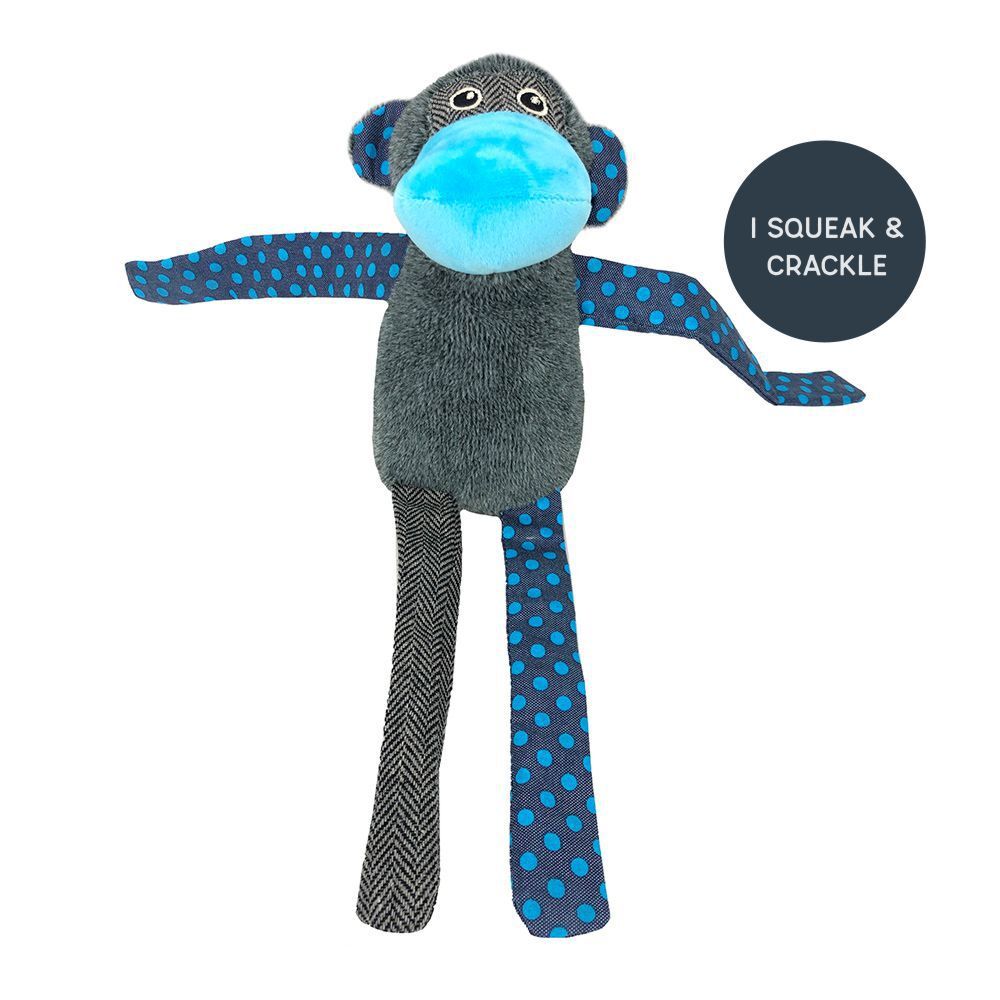 Snuggle Friends Blue Monkey Dog Toy
