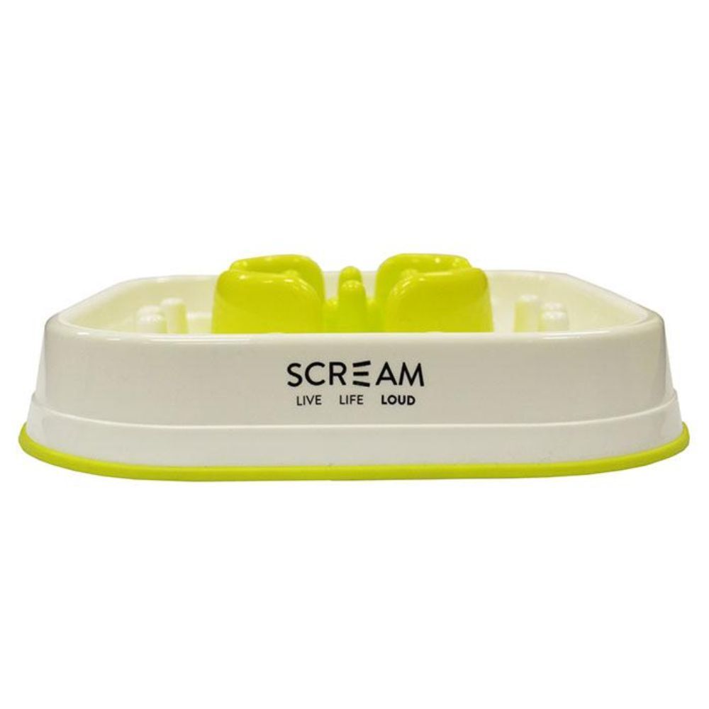 Scream Slow Feed Interactive Bowl Loud Green