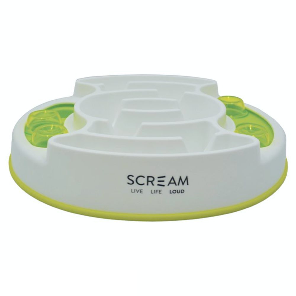 Scream Slow Feed Interactive Puzzle Bowl Loud Green