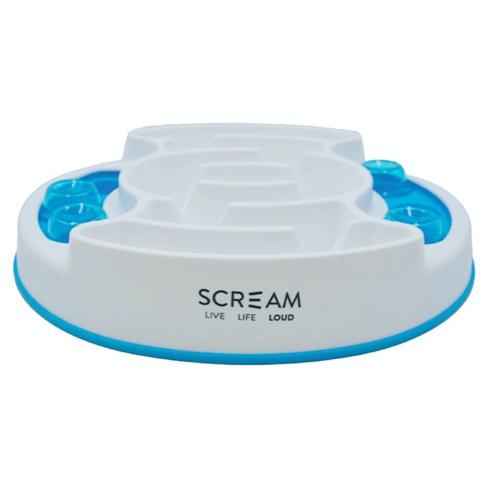Scream Slow Feed Interactive Puzzle Bowl Loud Blue