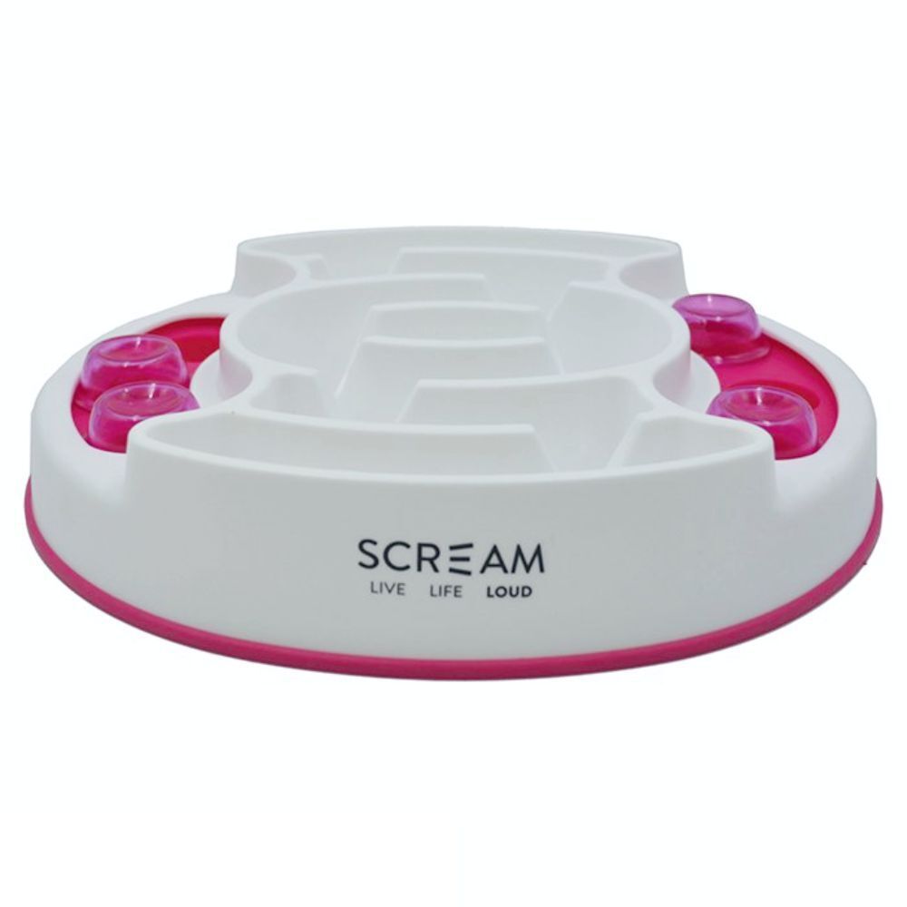 Scream Slow Feed Interactive Puzzle Bowl Loud Pink