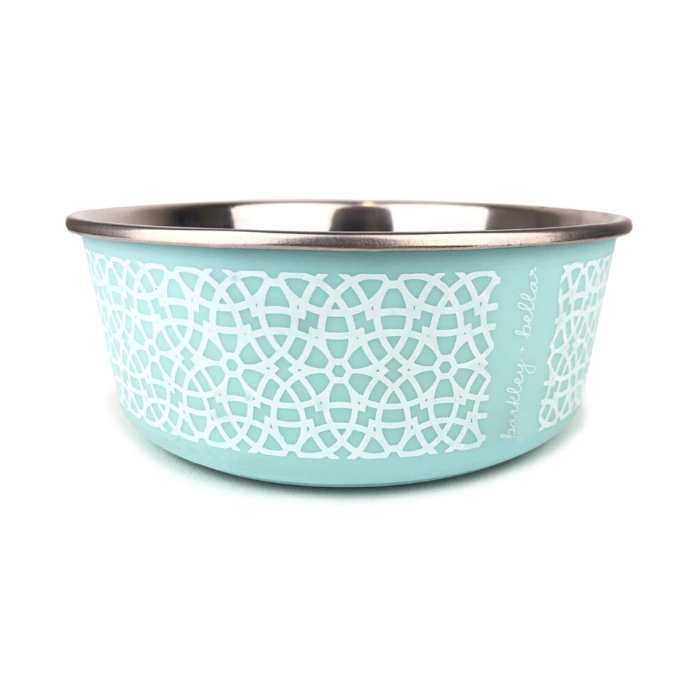 Barkley & Bella Marrakesh Stainless Steel Dog Bowl Mint (Medium)