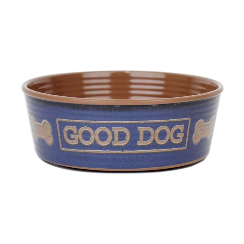 Barkley & Bella Melamine Bowl Good Dog Indigo Medium