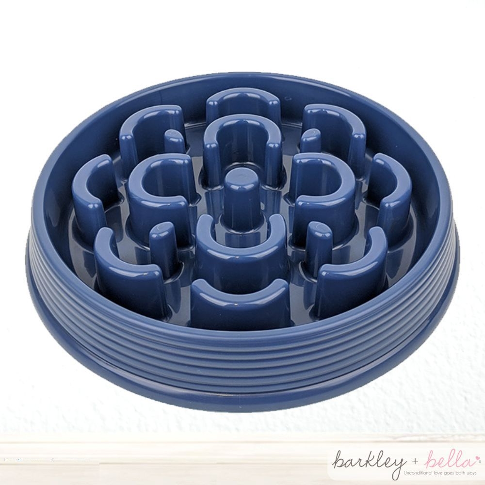 Barkley & Bella Slow Chow Feeder Melamine Blue Medium
