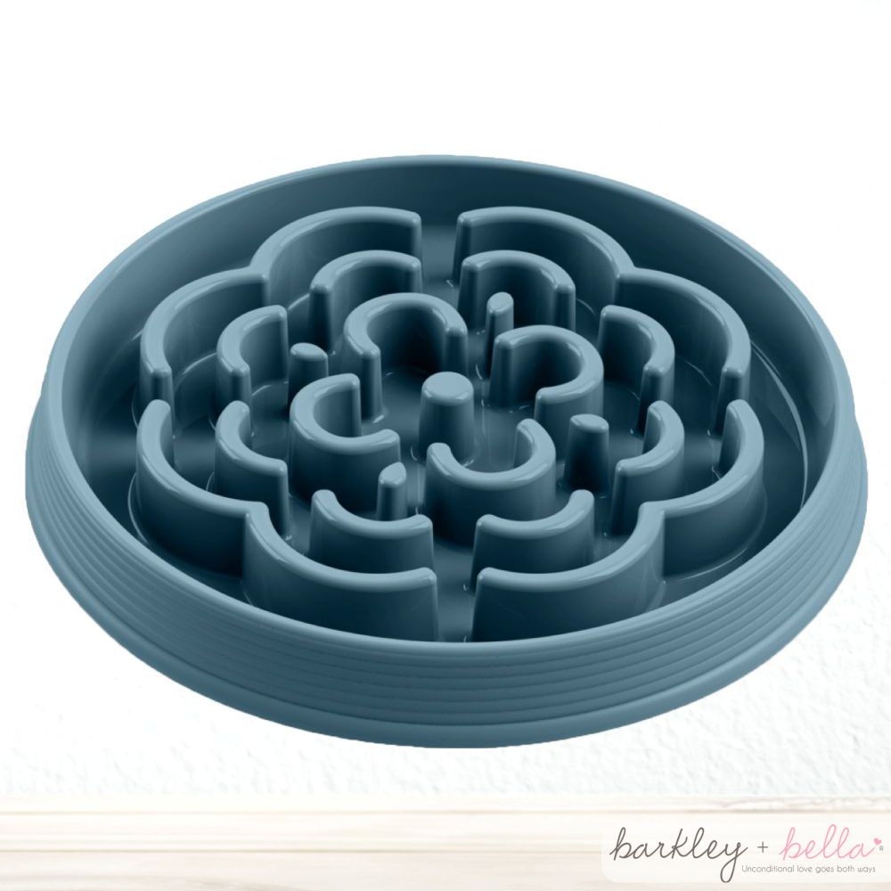 Barkley & Bella Slow Chow Feeder Melamine Teal Large