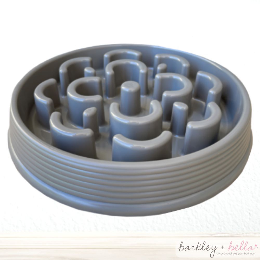Barkley & Bella Slow Chow Feeder Melamine Grey Medium