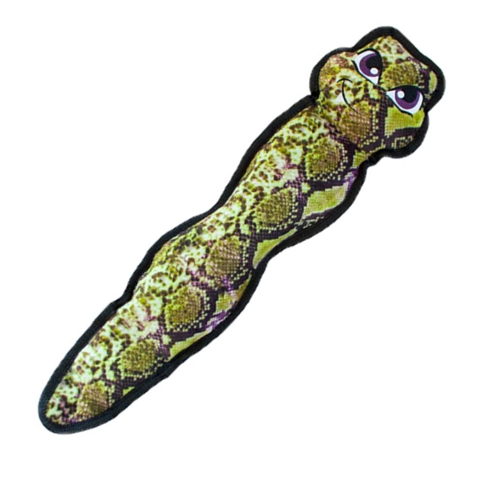 Outward Hound Invincible Tough Skinz Rattle Snake Green Dog Toy