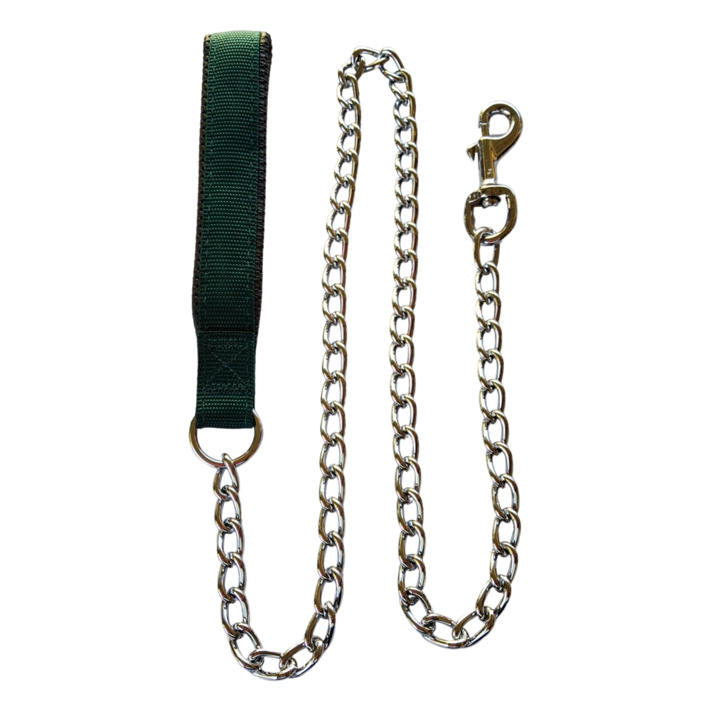 Canine Care Chain Dog Lead Padded Handle 120cm x 3.5mm (Green)
