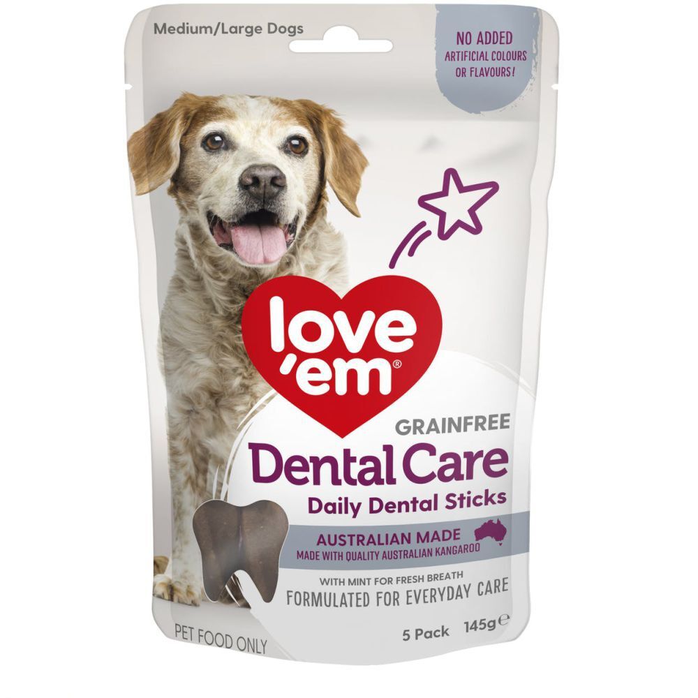 Love'em Dental Care Daily Dental Sticks M/L Dogs 5 Pack 145g