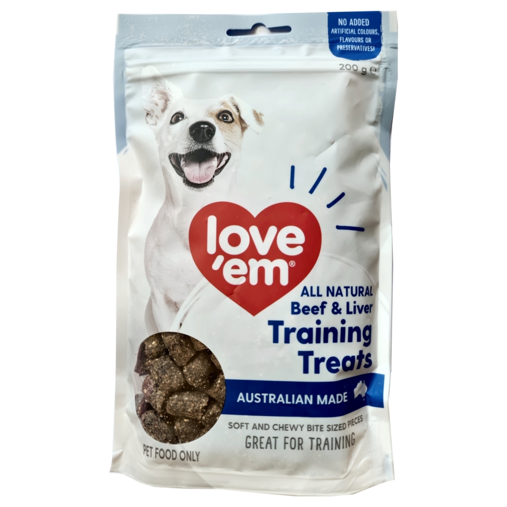 Love'em Beef & Liver Training Dog Treats 200g