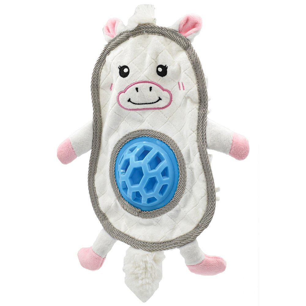 PuppyPlay Flatty Crinkle Treat Belly Puppy Dog Toy Unicorn 27cm