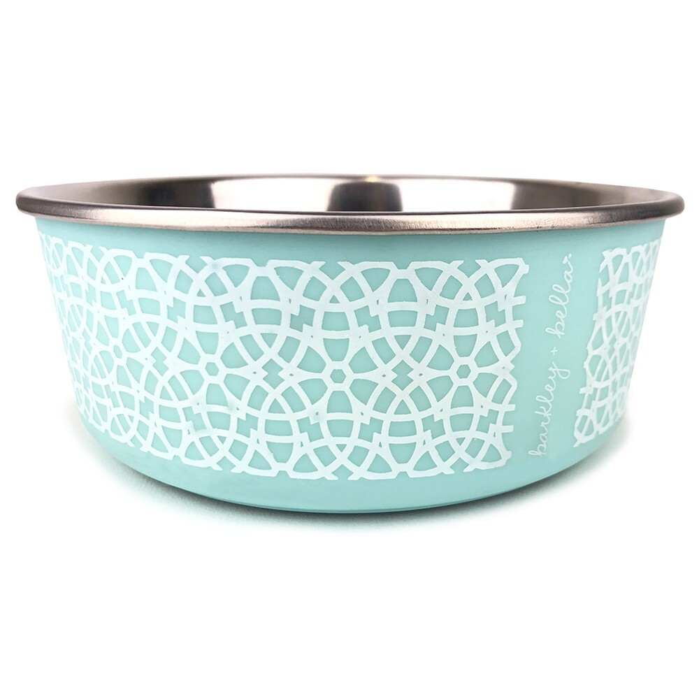 Barkley & Bella Marrakesh Stainless Steel Dog Bowl Mint S, M, L