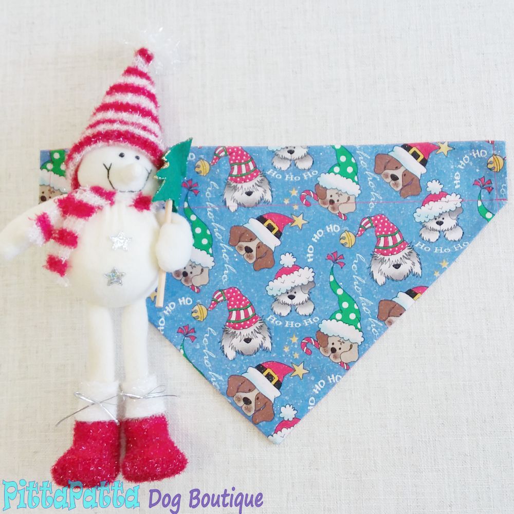 Collar Bandana Blue Christmas Design XXS - XXL