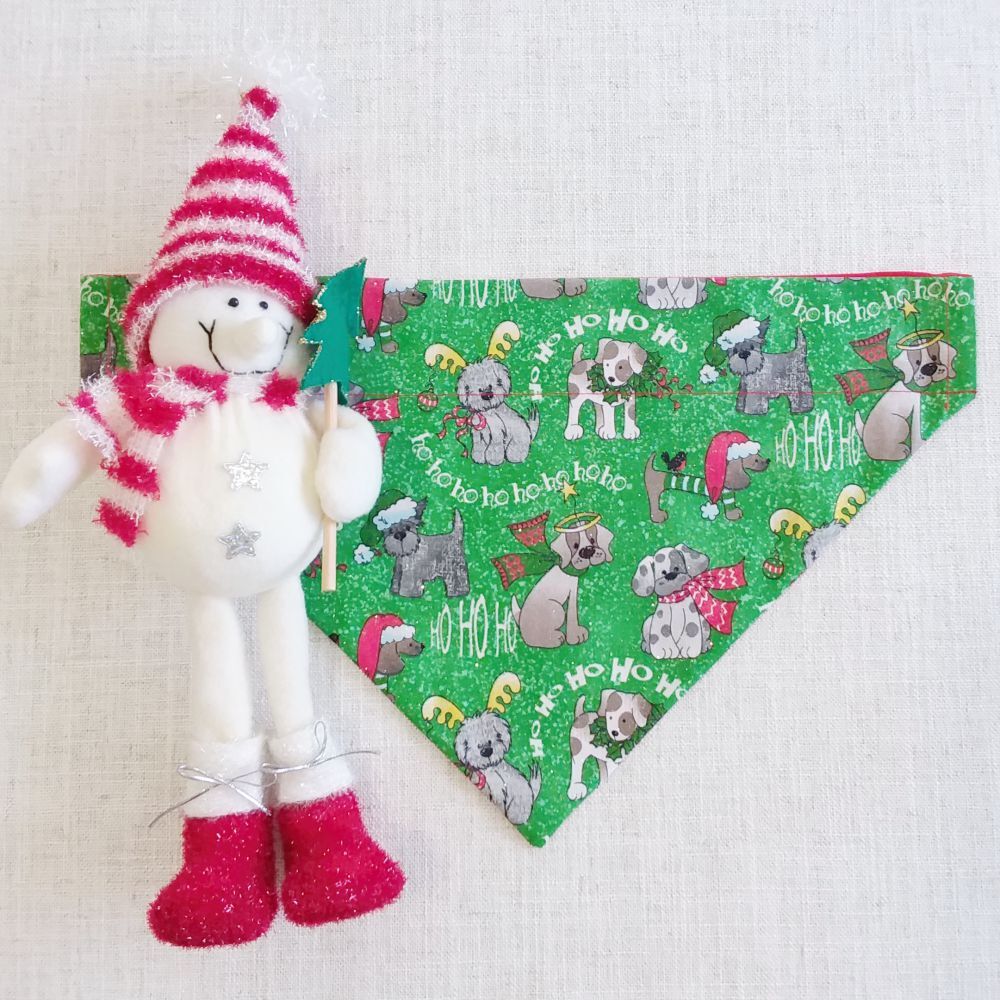 Collar Bandana Green Christmas Design XXS - L